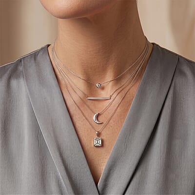 IGI Certified Asscher Cut Luxuriant Lab Grown Diamond E-F VS 3.00 ctw Solitaire Pendant Necklace in 950 Platinum 20 Inches