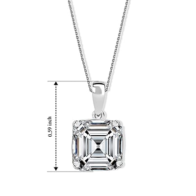 IGI Certified Asscher Cut Luxuriant Lab Grown Diamond E-F VS 3.00 ctw Solitaire Pendant Necklace in 950 Platinum 20 Inches