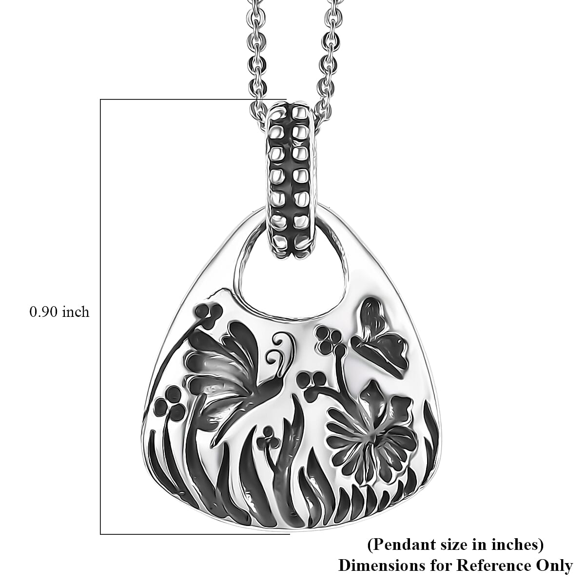 D'Joy Passport to Israel Artisan Crafted Floral Pendant Necklace in Sterling Silver 6 Grams 20 Inches image number 5