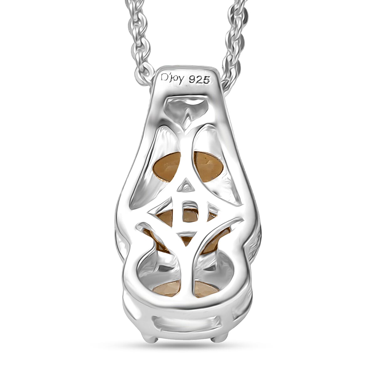 D'Joy Brazilian Citrine 0.90 ctw Pendant Necklace in Rhodium Over Sterling Silver 20 Inches image number 4