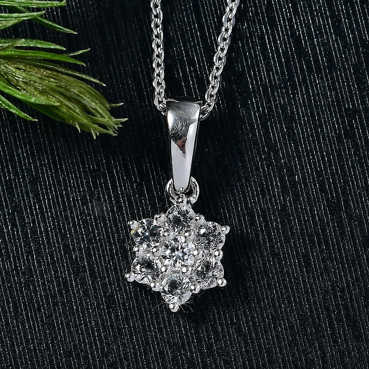 D'Joy White Topaz and White Zircon 0.45 ctw Pendant Necklace in Rhodium Over Sterling Silver 20 Inches image number 1