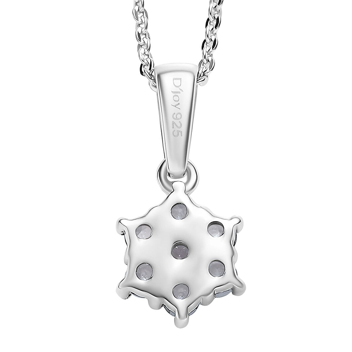 D'Joy White Topaz and White Zircon 0.45 ctw Pendant Necklace in Rhodium Over Sterling Silver 20 Inches image number 4