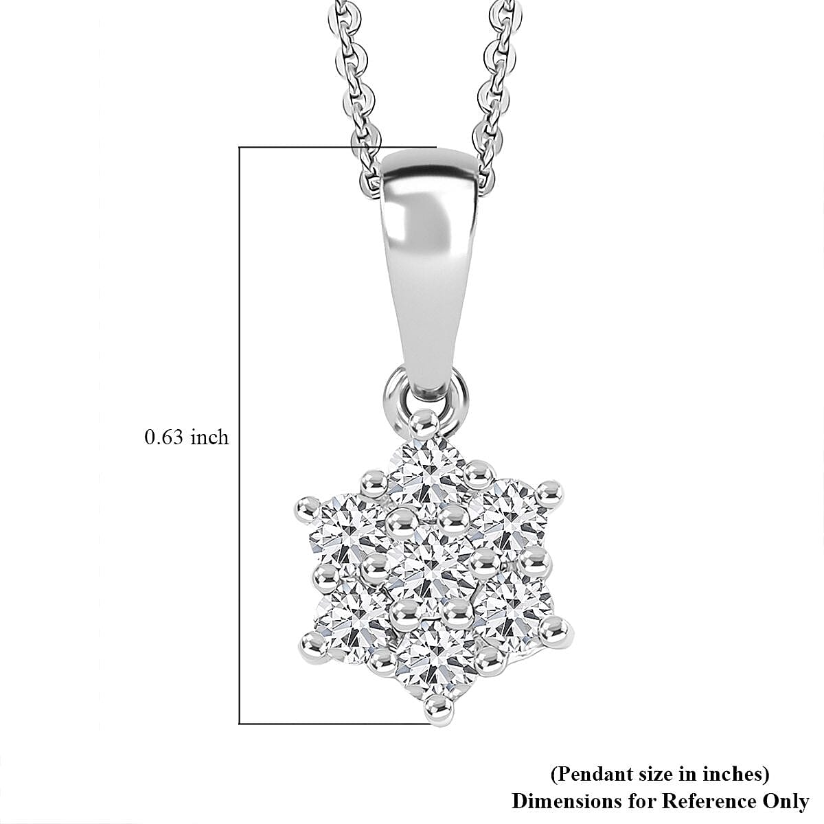 D'Joy White Topaz and White Zircon 0.45 ctw Pendant Necklace in Rhodium Over Sterling Silver 20 Inches image number 6