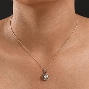 Luxoro Natural Champagne Diamond I2 1.00 ctw Pendant Necklace in 10K Rose Gold 20 Inches