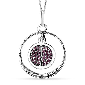 D'Joy Passport to Israel Artisan Crafted Orissa Rhodolite Garnet 1.40 ctw Pendant Necklace in Sterling Silver 20 Inches