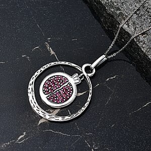 D'Joy Passport to Israel Artisan Crafted Orissa Rhodolite Garnet 1.40 ctw Pendant Necklace in Sterling Silver 20 Inches