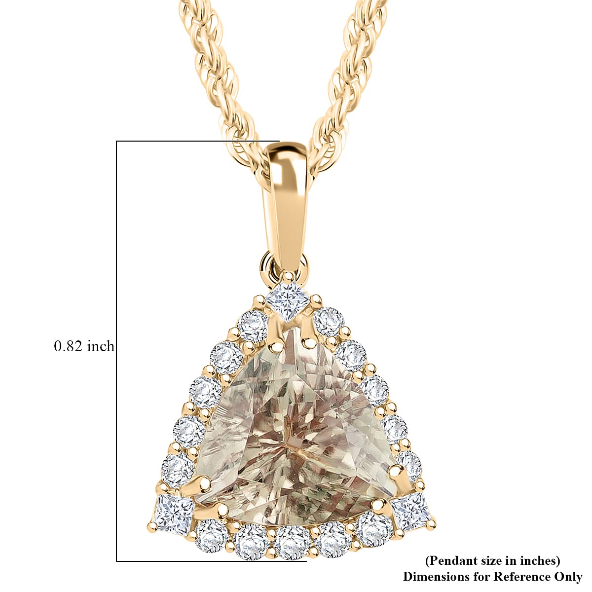 Luxoro AAA Turkizite and G-H I2 Diamond 3.50 ctw Pendant Necklace 18 Inches in 10K Yellow Gold  image number 4