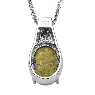 EverTrue Tasmanian Stichtite 6.90 ctw Natures Mystic Pendant Necklace in Stainless Steel (20 Inches)
