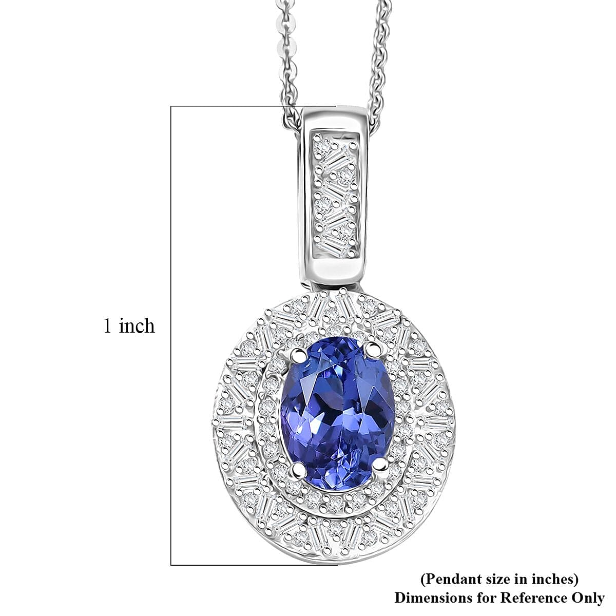 Doorbuster D'Joy Premium Tanzanite and Diamond 1.60 ctw Snowflake Pendant Necklace in Rhodium Over Sterling Silver 20 Inches image number 6