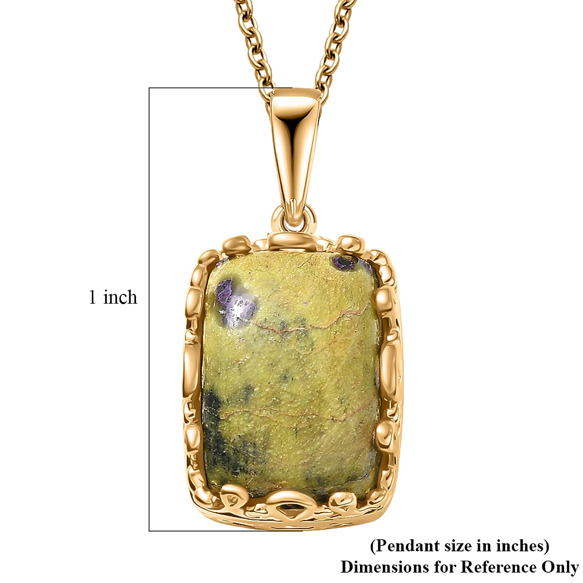 EverTrue Tasmanian Stichtite 6.50 ctw Earthborn Crown Majesty Pendant in 18K YG Plated with ION Plated YG Stainless Steel Necklace 20 Inches image number 5