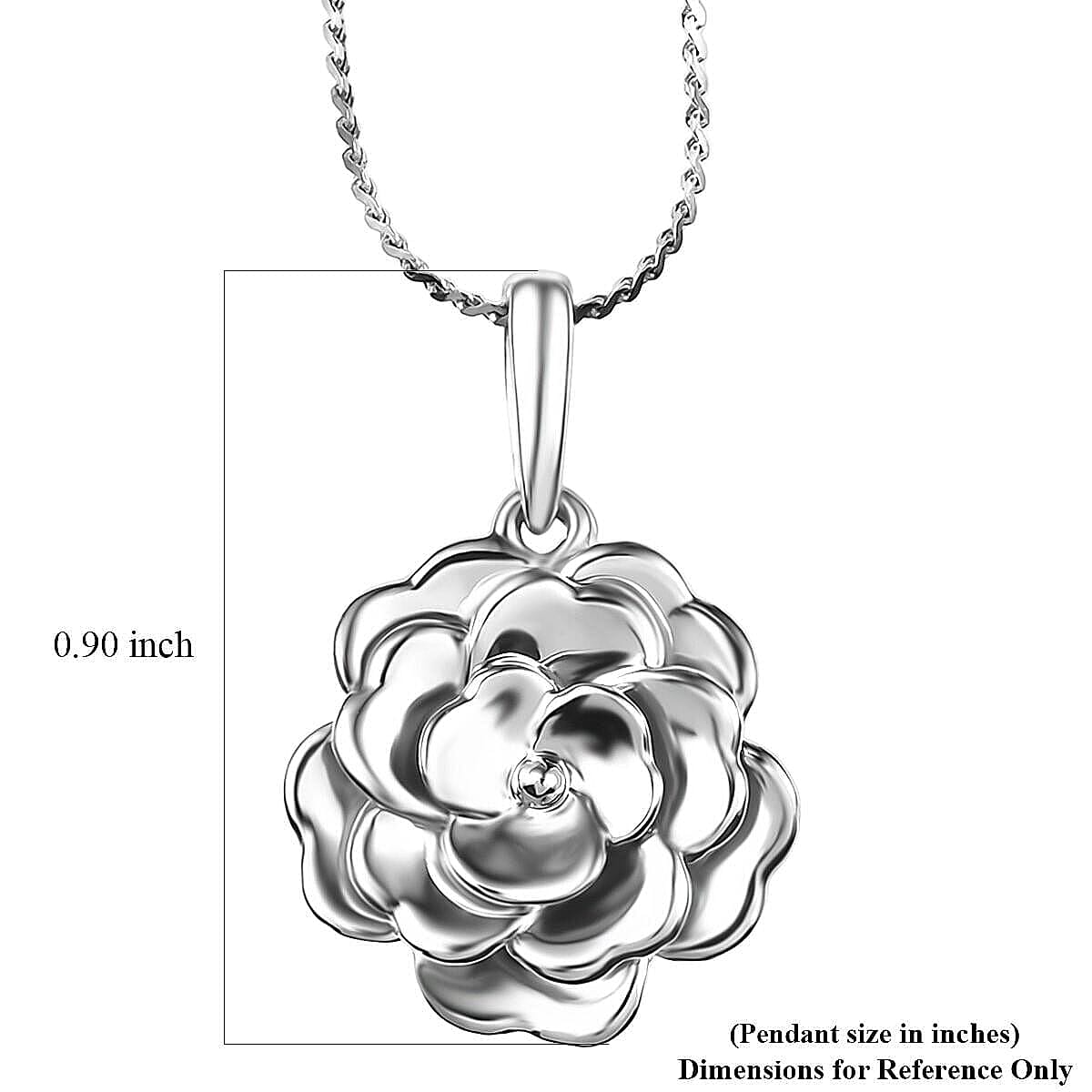 Rhapsody Flower Camellia Bloom Pendant Necklace in 950 Platinum 7.70 Grams 20 Inches