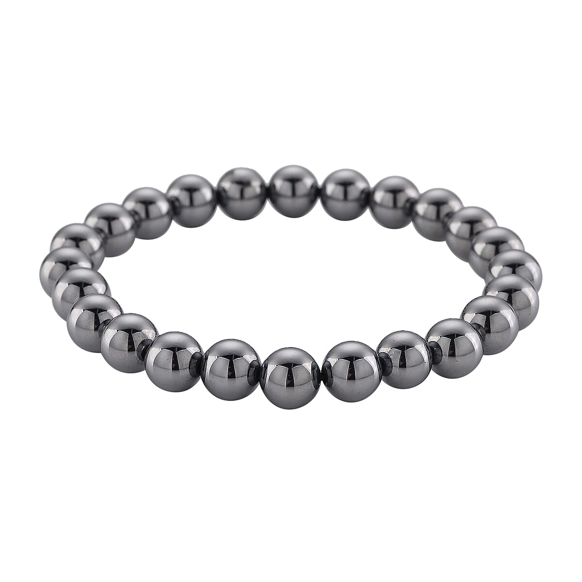 Terahertz 285.00 ctw Palm Stone and Beaded Stretch Bracelet (6.5-7In) image number 2