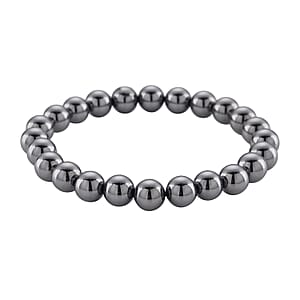 Terahertz 285.00 ctw Palm Stone and Beaded Stretch Bracelet (6.5-7In)