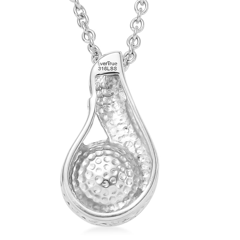 EverTrue Fresh Water Pearl Pendant Necklace in Stainless Steel 20 Inches 