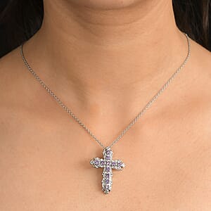 EverTrue Simulated Purple Diamond Pendant Necklace in Stainless Steel 20 Inches 