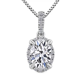 Luxuriant Lab Grown Diamond VS1 1.06 ctw Pendant Necklace in 14K White Gold 18 Inches