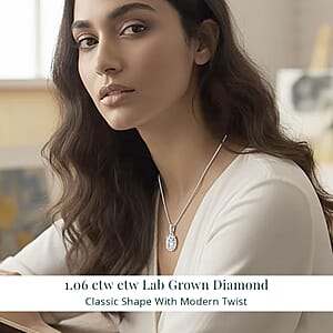 Luxuriant Lab Grown Diamond VS1 1.06 ctw Pendant Necklace in 14K White Gold 18 Inches