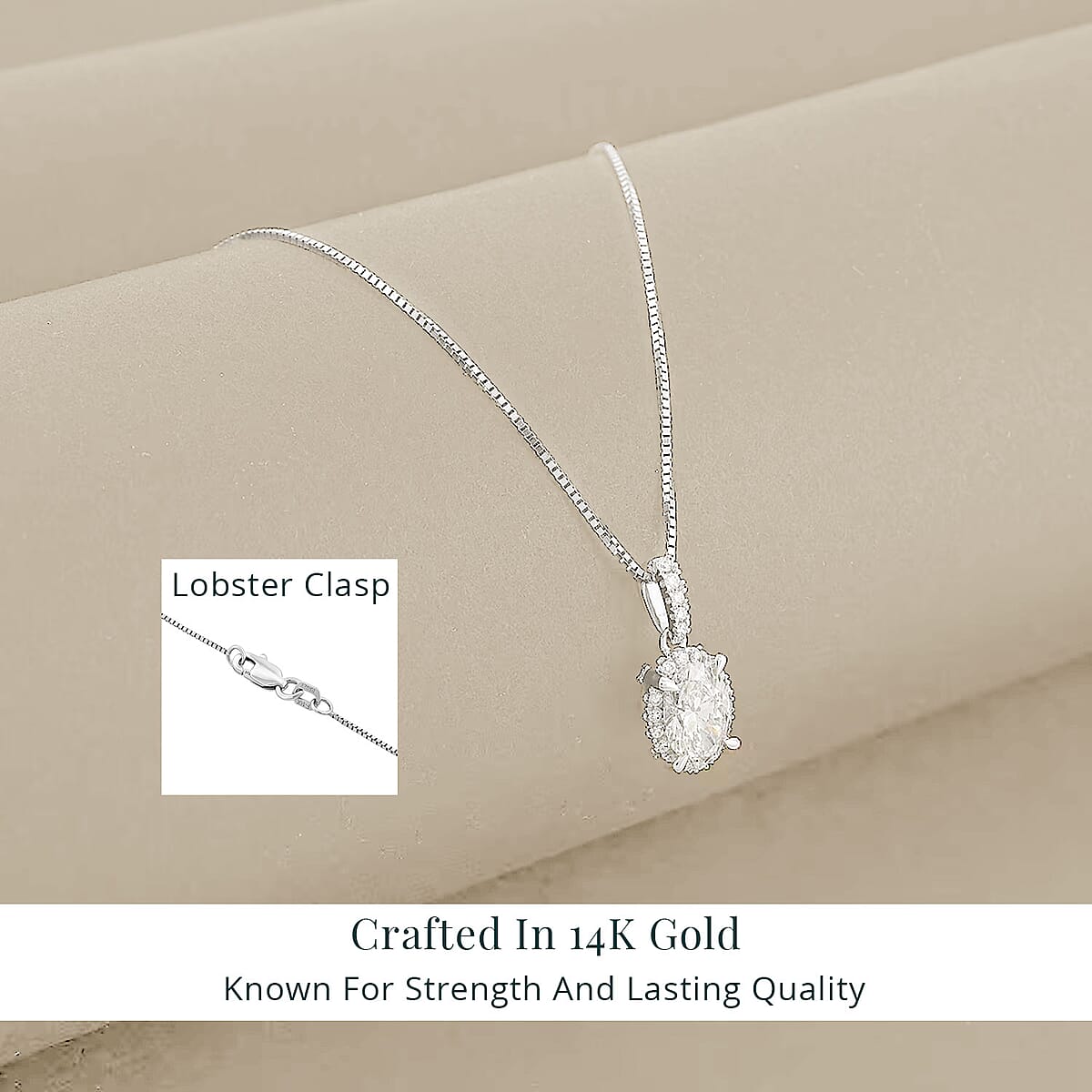 Luxuriant Lab Grown Diamond VS1 1.06 ctw Pendant Necklace in 14K White Gold 18 Inches image number 2