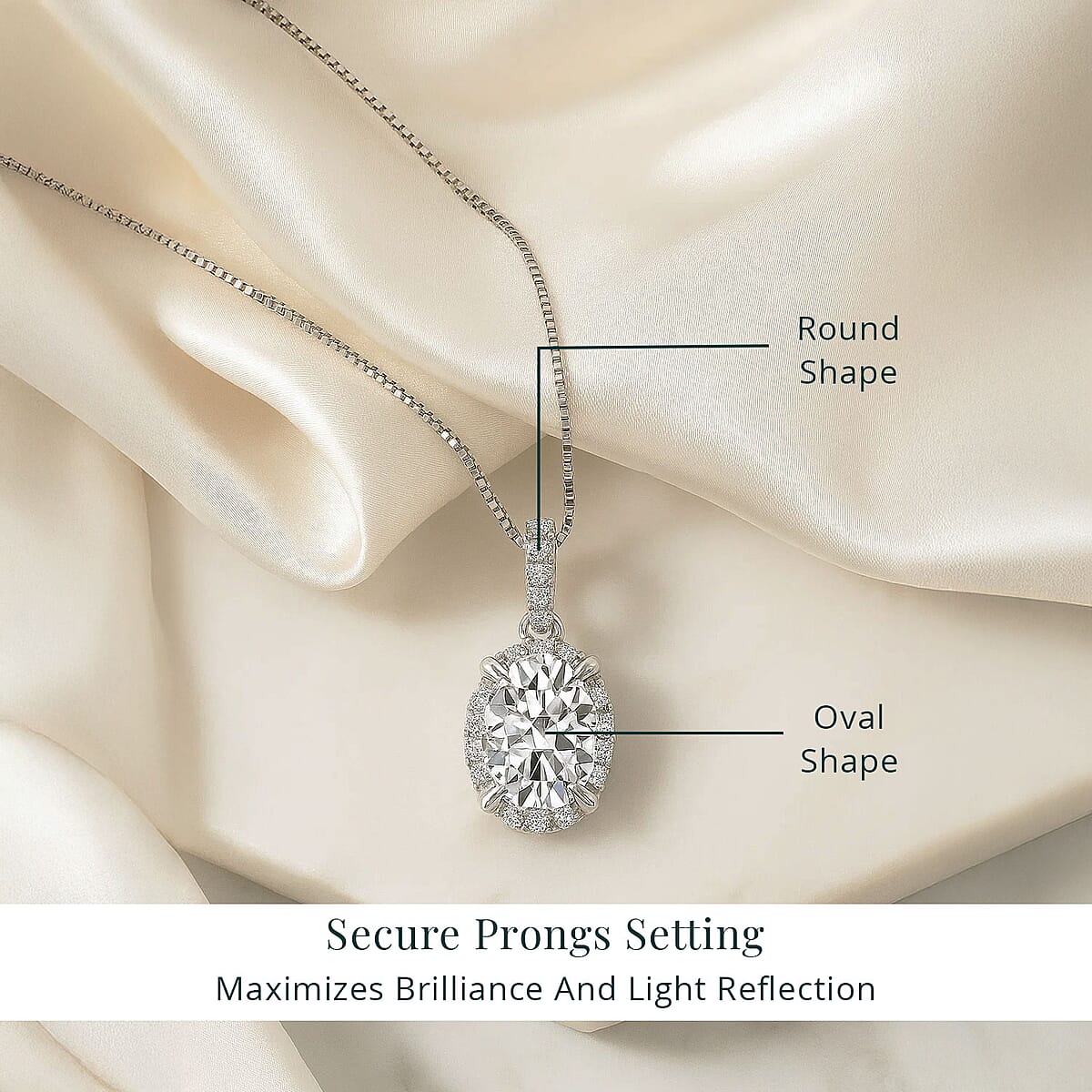 Luxuriant Lab Grown Diamond VS1 1.06 ctw Pendant Necklace in 14K White Gold 18 Inches image number 4