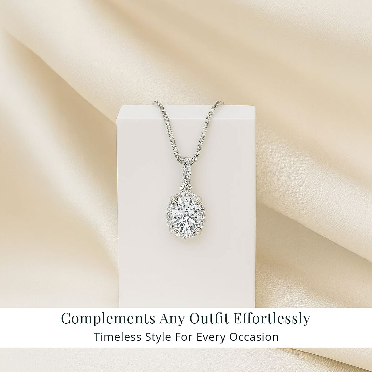 Luxuriant Lab Grown Diamond VS1 1.06 ctw Pendant Necklace in 14K White Gold 18 Inches image number 5