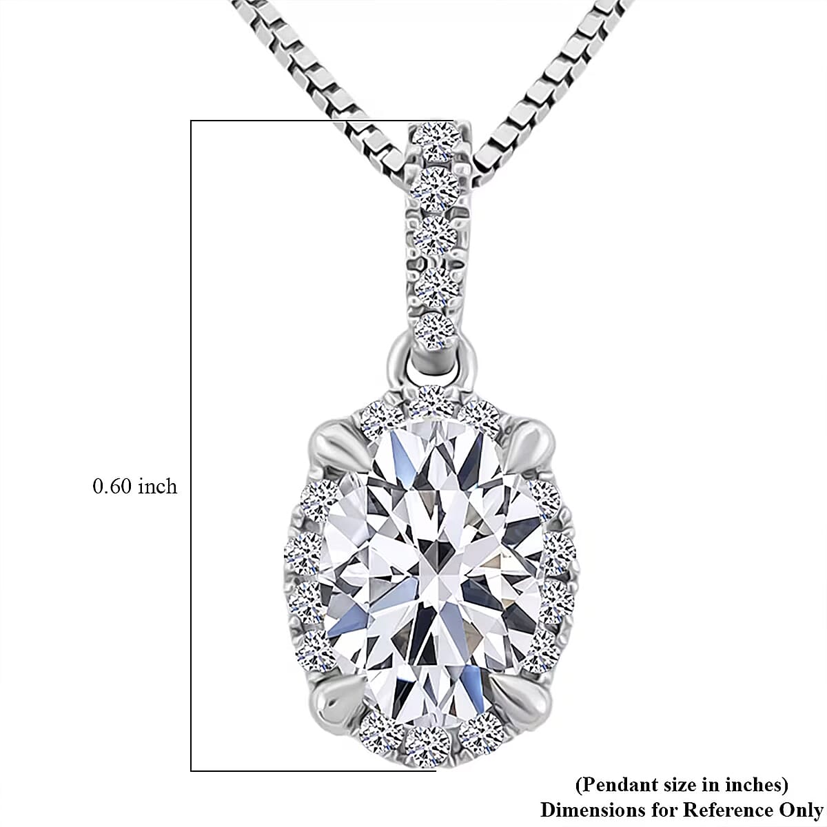 Luxuriant Lab Grown Diamond VS1 1.06 ctw Pendant Necklace in 14K White Gold 18 Inches image number 6