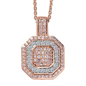 Luxoro Natural Pink and White Diamond I2 0.50 ctw Pendant Necklace in 10K Rose Gold 20 Inches