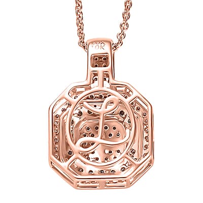 Luxoro Natural Pink and White Diamond I2 0.50 ctw Pendant Necklace in 10K Rose Gold 20 Inches