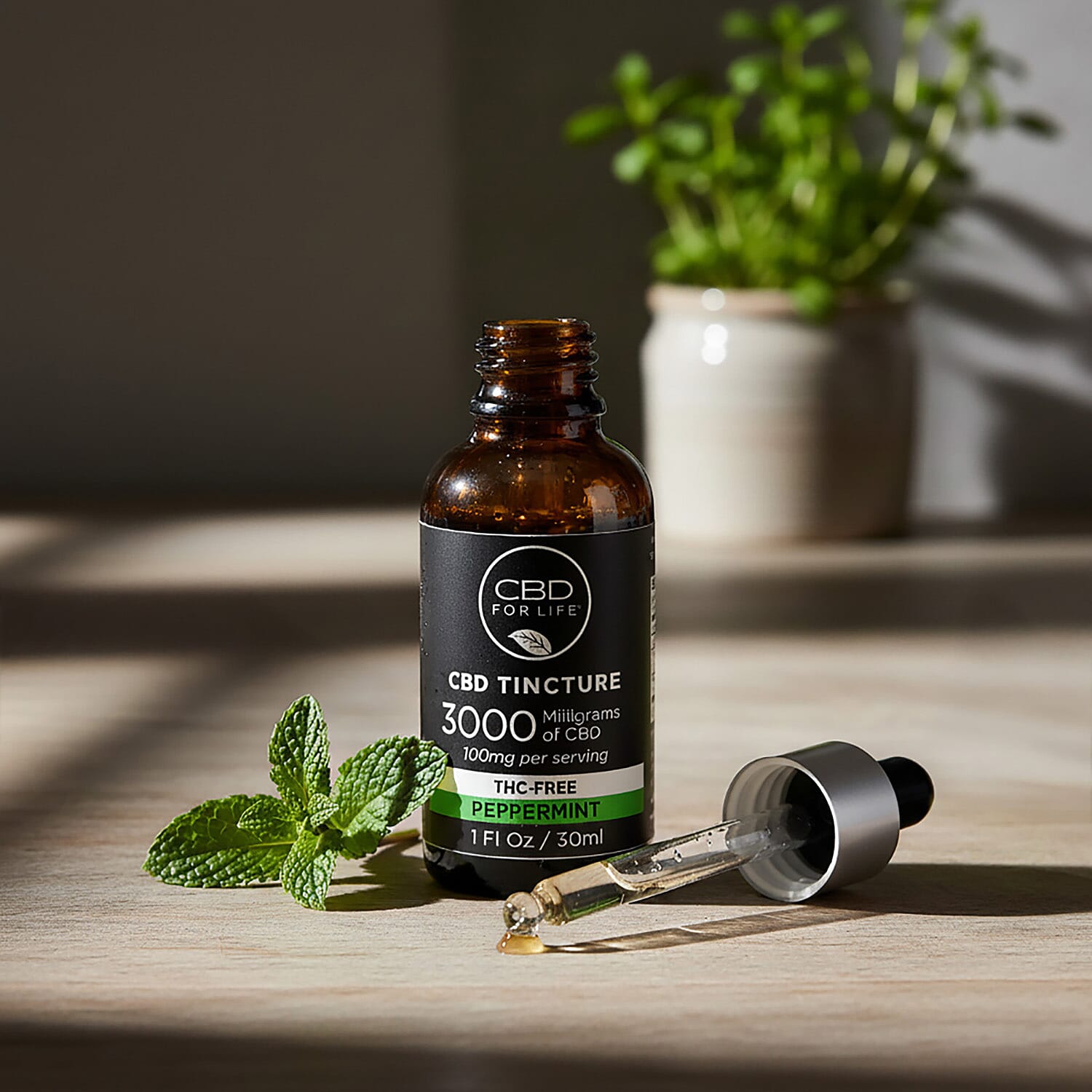 Buy CBD For Life Set of 3 3000mg CBD Peppermint Tincture (3x 1oz