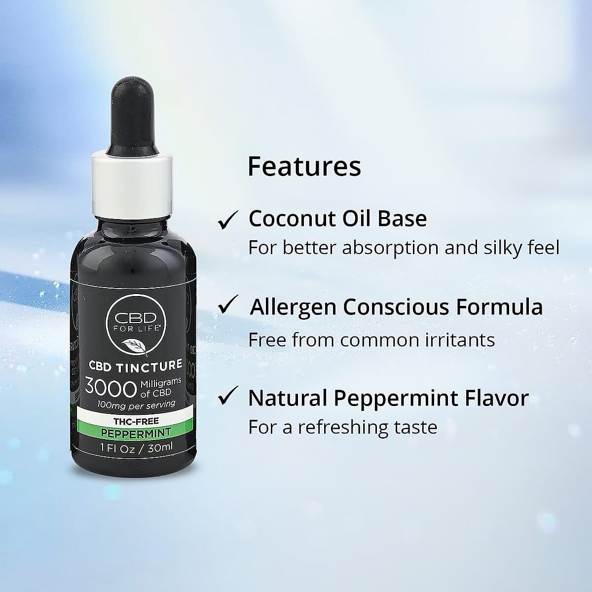 Doorbuster CBD For Life Set of 3 3000mg CBD Peppermint Tincture (3x 1oz) image number 1