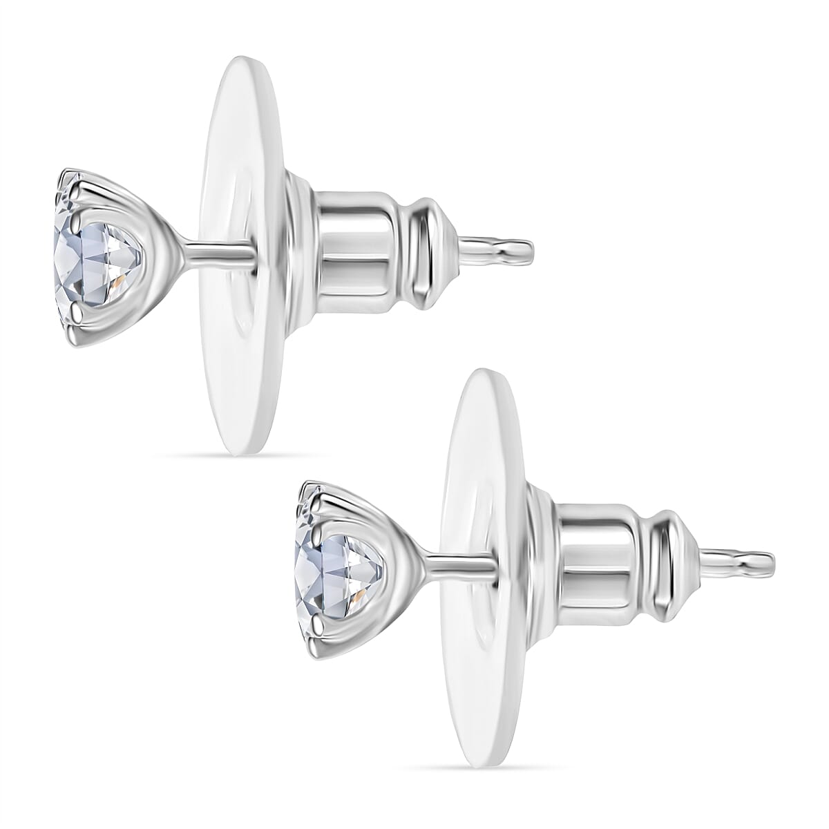 Doorbuster D'Joy Moissanite 2.60 ctw Set of 3 Solitaire Stud Earrings in 18K Vermeil YRG and Rhodium Over Sterling Silver image number 3