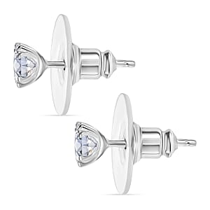 Doorbuster D'Joy Moissanite 2.60 ctw Set of 3 Solitaire Stud Earrings in 18K Vermeil YRG and Rhodium Over Sterling Silver