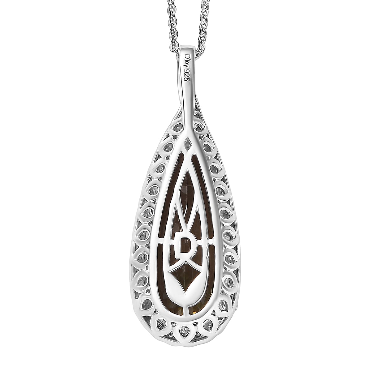 D'Joy Premium Jenipapo Andalusite and Moissanite 5.50 ctw Pendant Necklace in Rhodium Over Sterling Silver 20 Inches image number 4