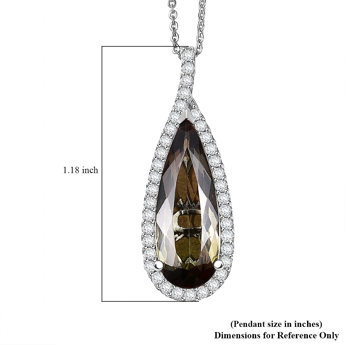 D'Joy Premium Jenipapo Andalusite and Moissanite 5.50 ctw Pendant Necklace in Rhodium Over Sterling Silver 20 Inches image number 5