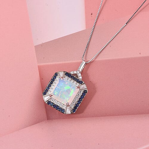 Ethiopian Welo Opal & Ceylon Blue Sapphire - Product card gallery slide 2 (10184698560825)