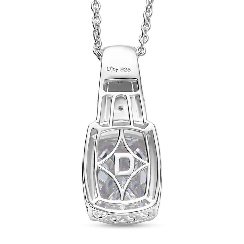 D'Joy Moissanite 4.00 ctw Pendant Necklace in Rhodium Over Sterling Silver 20 Inches