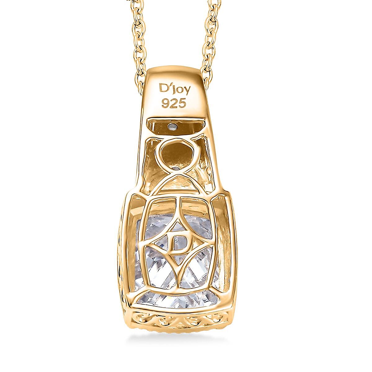 D'Joy Moissanite 3.90 ctw Pendant Necklace in 18K Vermeil Yellow Gold Over Sterling Silver 20 Inches image number 2
