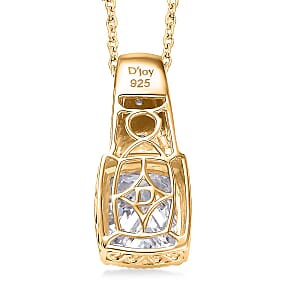 D'Joy Moissanite 3.90 ctw Pendant Necklace in 18K Vermeil Yellow Gold Over Sterling Silver 20 Inches