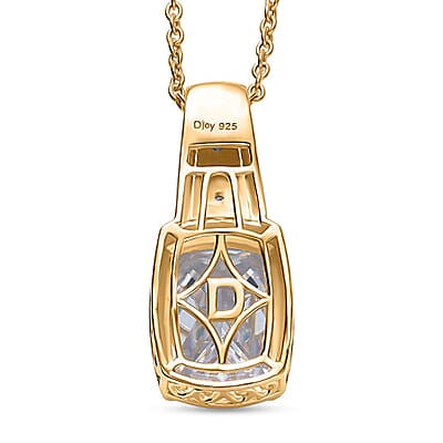 D'Joy Moissanite Pendant Necklace in 18K Vermeil YG Over Sterling Silver 7.60 ctw (20 Inches)