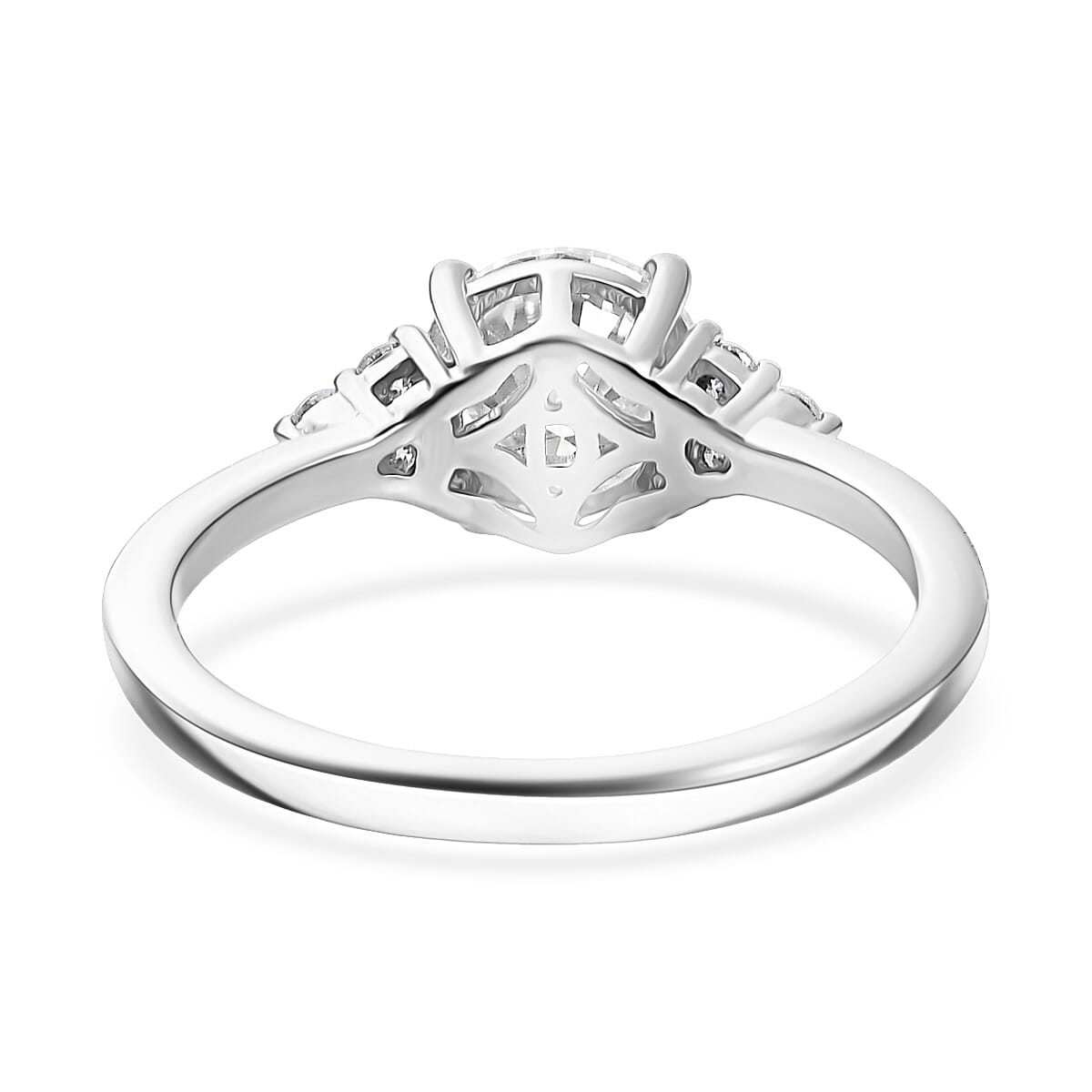 Doorbuster D'Joy Moissanite 2.75 ctw Classic Ring (Size 6.0) and Pendant Necklace in Rhodium Over Sterling Silver 20 Inches image number 5