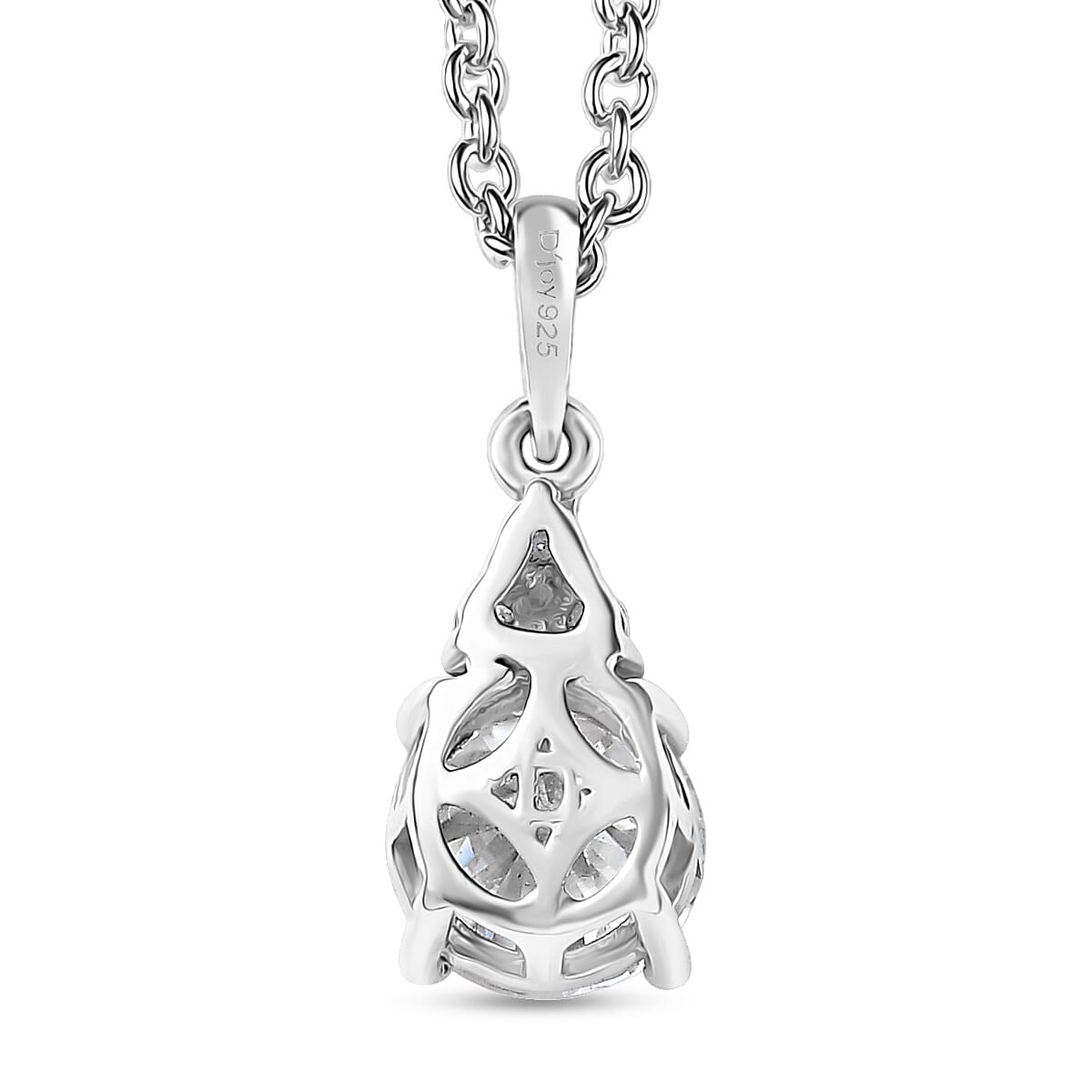 D'Joy Moissanite 2.75 ctw Classic Ring (Size 8.0) and Pendant Necklace in Rhodium Over Sterling Silver 20 Inches