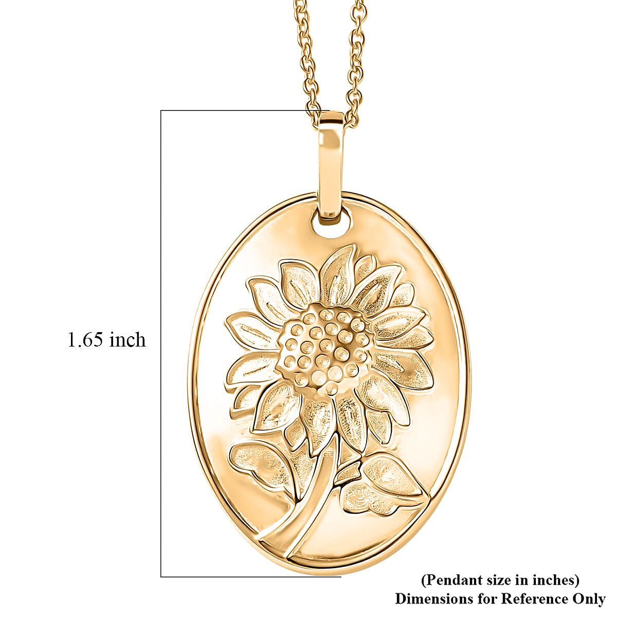 EverTrue Bronzella Collection Flower Sunflower Pendant Necklace 18K YG Plated Bronze 20 Inches image number 6