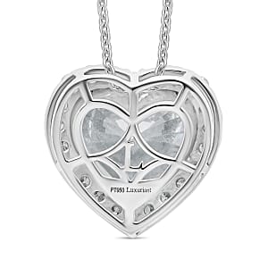  IGI Certified Luxuriant Lab Grown Diamond E-F VS 5.50 ctw Forever Heart Crown Pendant Necklace in 950 Platinum 20 Inches 4.30 Grams