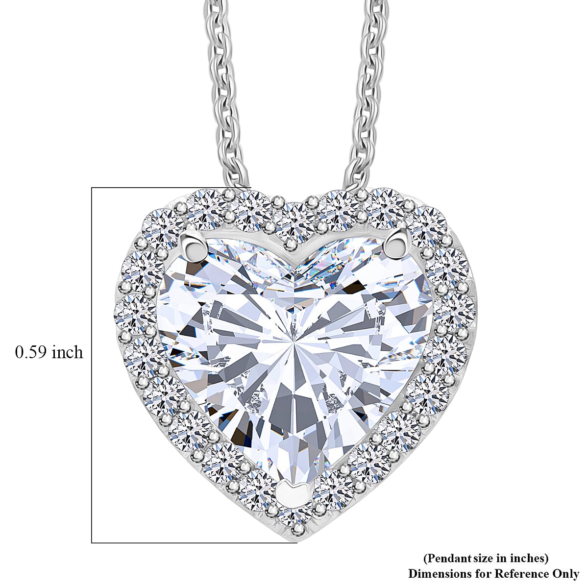 Doorbuster IGI Certified Luxuriant Lab Grown Diamond E-F VS 5.50 ctw Forever Heart Crown Pendant Necklace in 950 Platinum 20 Inches 4.30 Grams (Del. in 10-12 Days)  image number 4