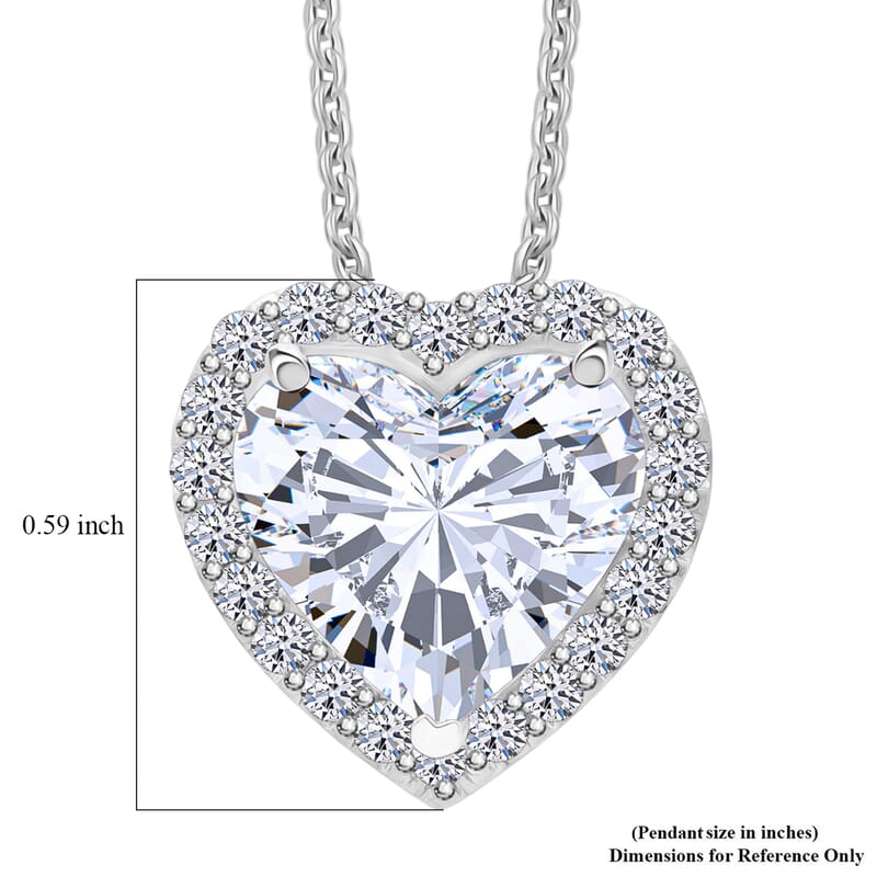 IGI Certified Luxuriant Lab Grown Diamond E-F VS 5.50 ctw Forever Heart Crown Pendant Necklace in 950 Platinum 20 Inches 4.30 Grams