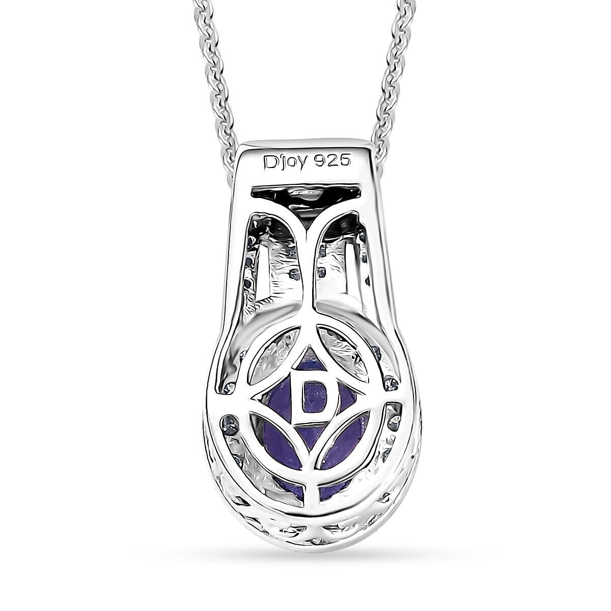 D'Joy Premium Tanzanite and Moissanite 1.50 ctw Pendant Necklace in Rhodium Over Sterling Silver 20 Inches image number 2