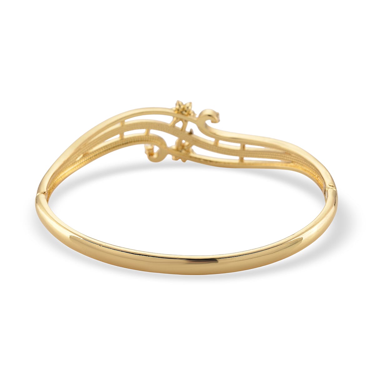 Strada Austrian Crystal Japanese Movement Watch and Bangle Bracelet (7.5 In) in Goldtone image number 8