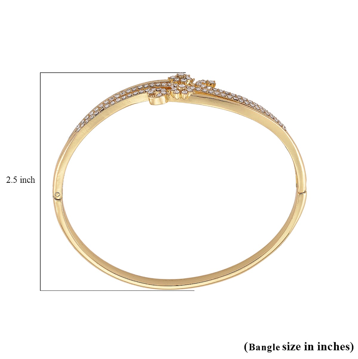 Strada Austrian Crystal Japanese Movement Watch and Bangle Bracelet (7.5 In) in Goldtone image number 9