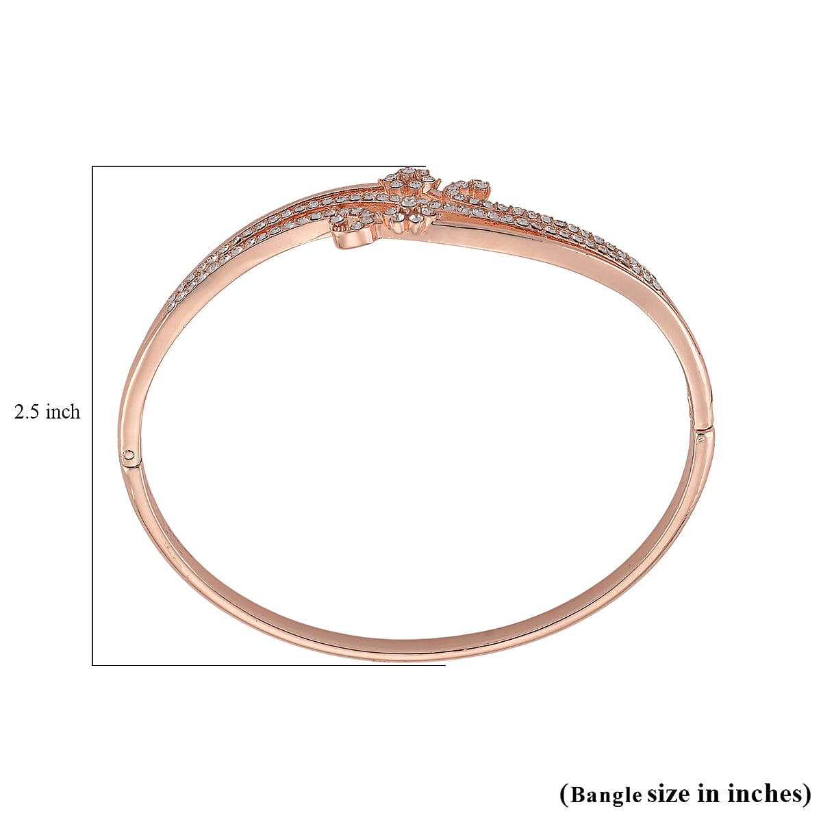 Strada Austrian Crystal Japanese Movement Watch and Bangle Bracelet (7.5 In) in Rosetone image number 9