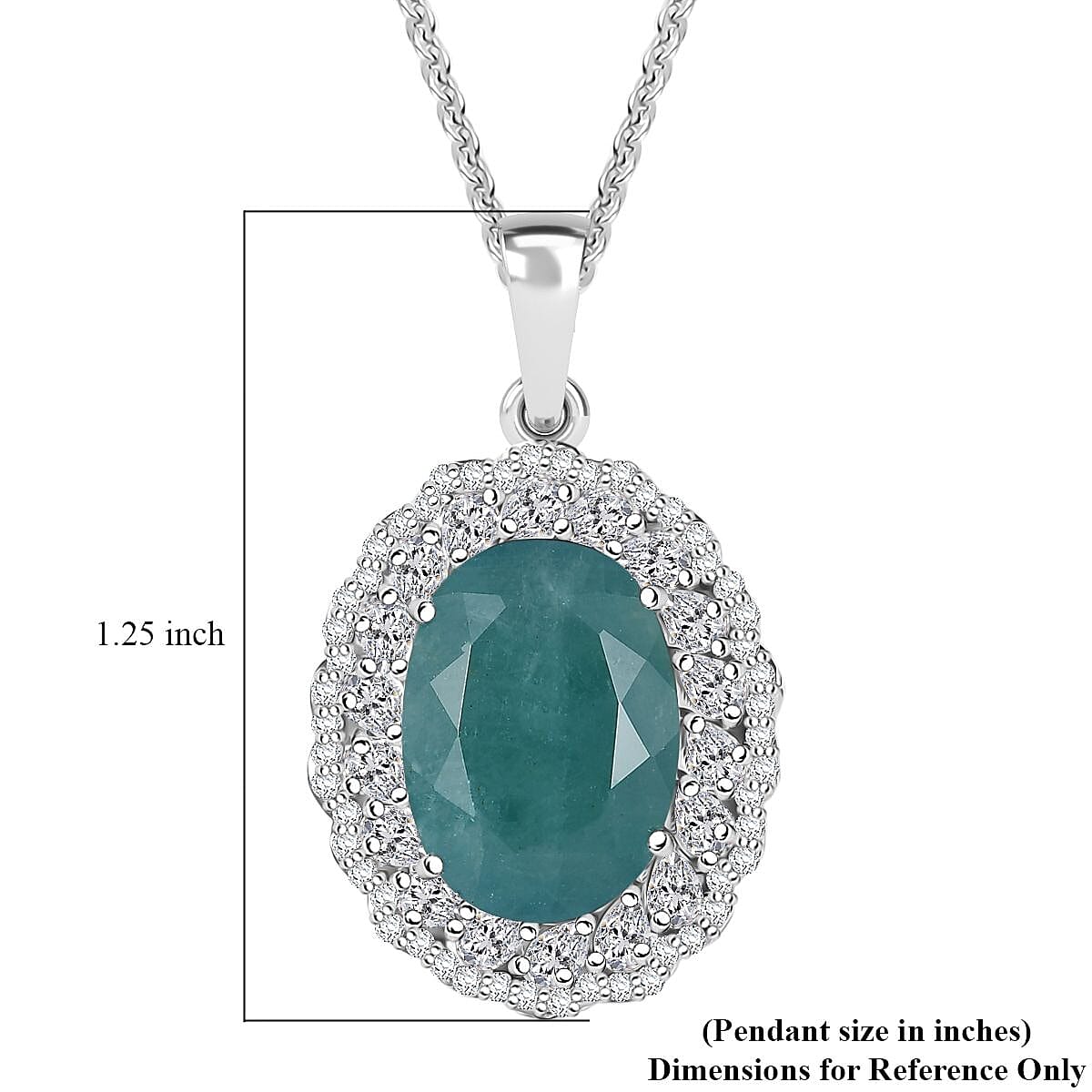 D'Joy Grandidierite and Moissanite 7.90 ctw Celestial Halo Pendant Necklace in Rhodium Over Sterling Silver 20 Inches image number 6