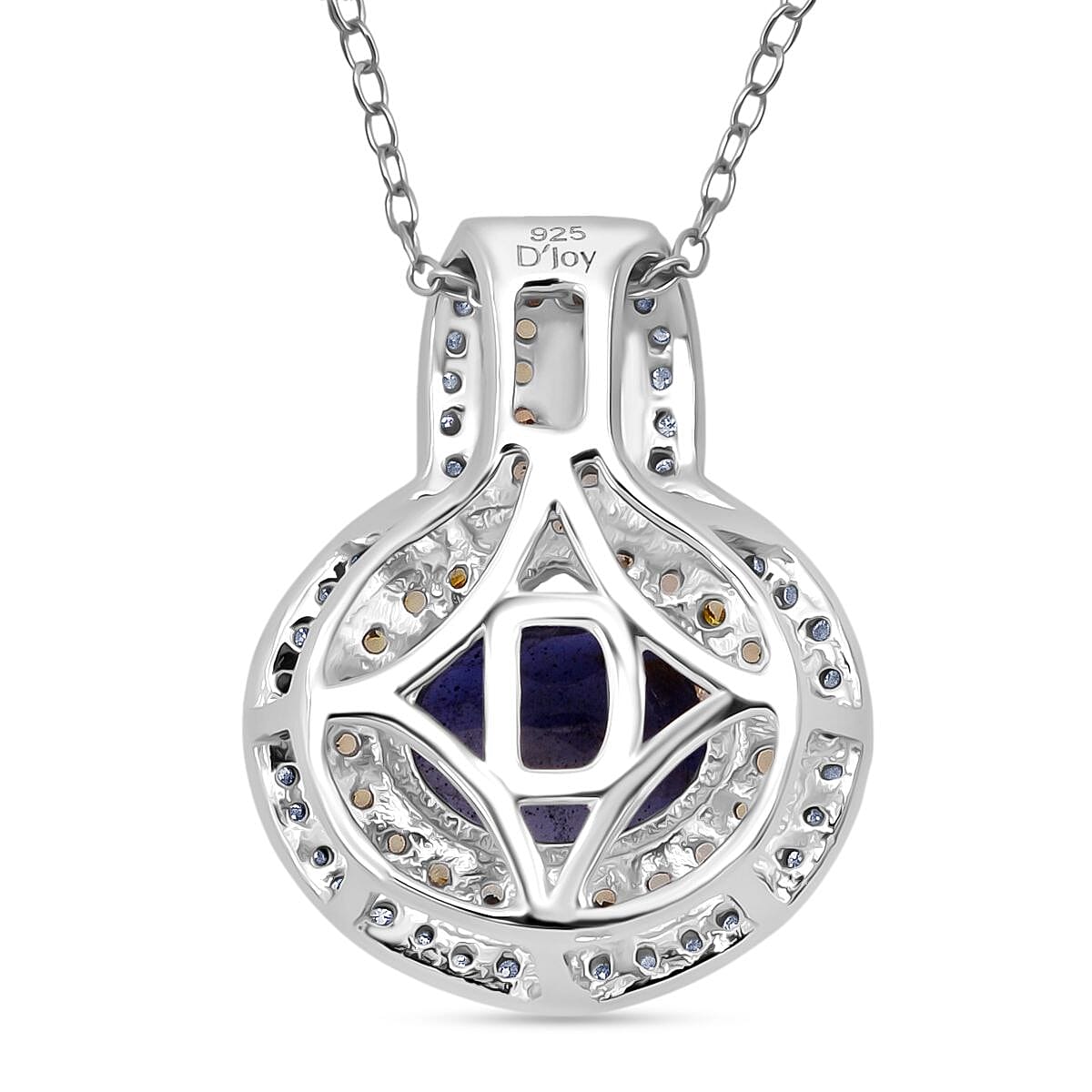 D'Joy Catalina Iolite and Multi Gemstone 2.00 ctw Pendant Necklace in 18K Vermeil YG and Rhodium Over Sterling Silver 20 Inches image number 4